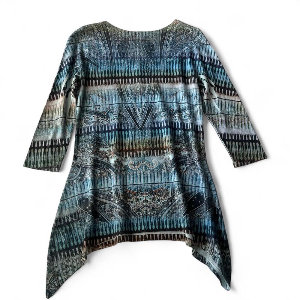 World Unity Y2K Rhinestone Paisley Sharkbite Tunic. - Picture 5 of 5